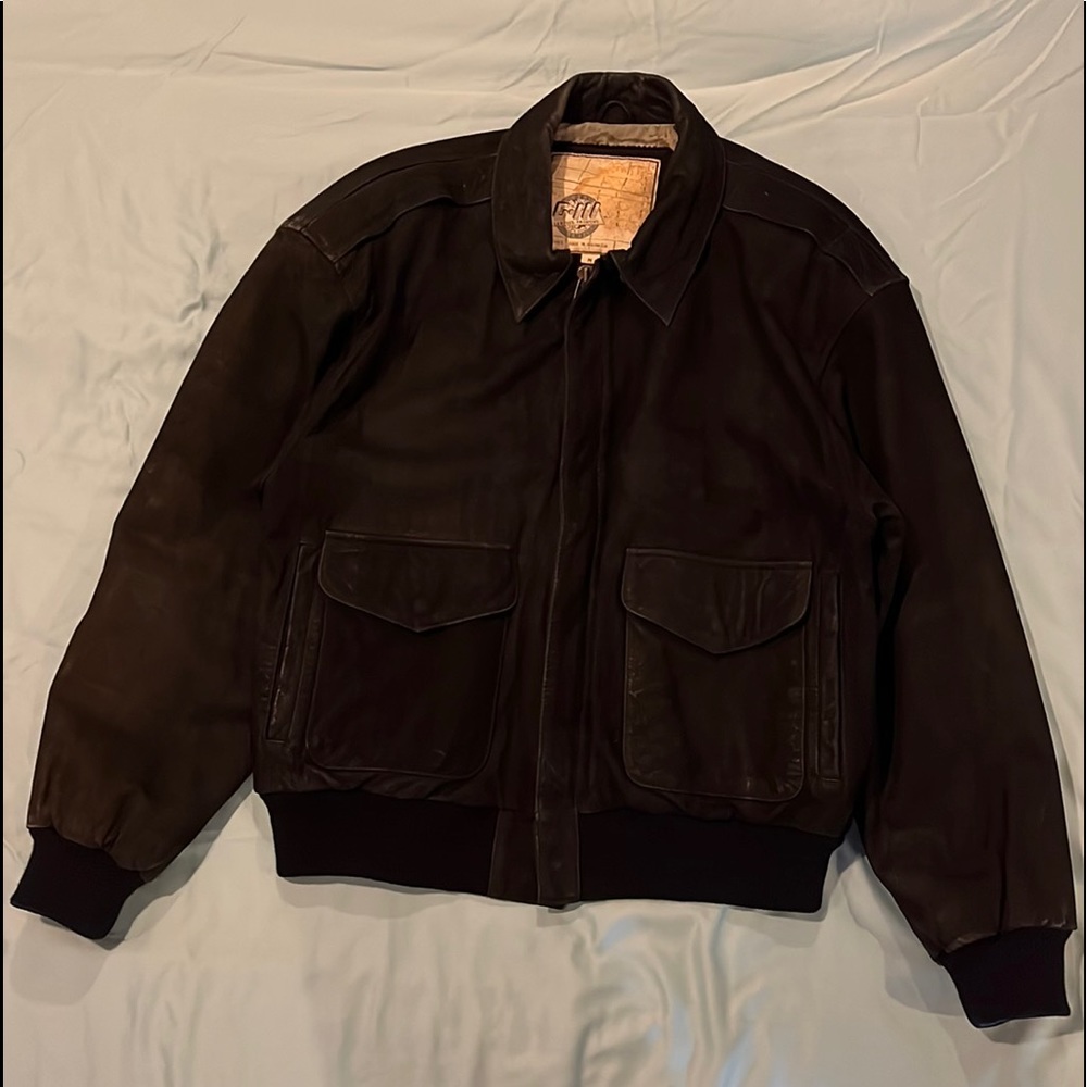G-III Vintage Men's Black Leather Suede Varsity Style Bomber Jacket